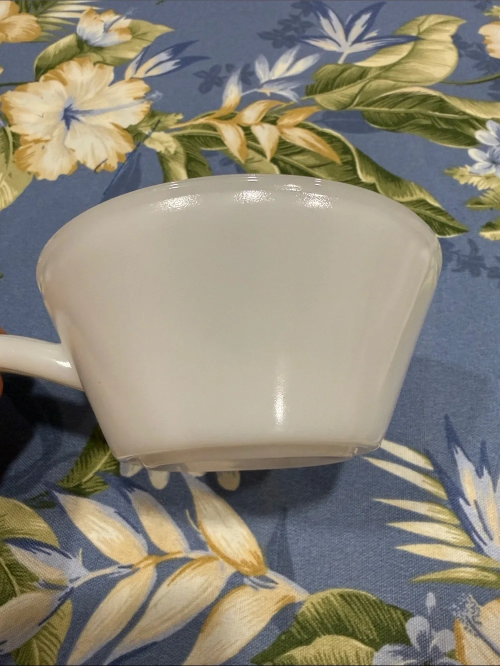 Golden Loaf Bakery Milk Glass Cup - White with Red Logo